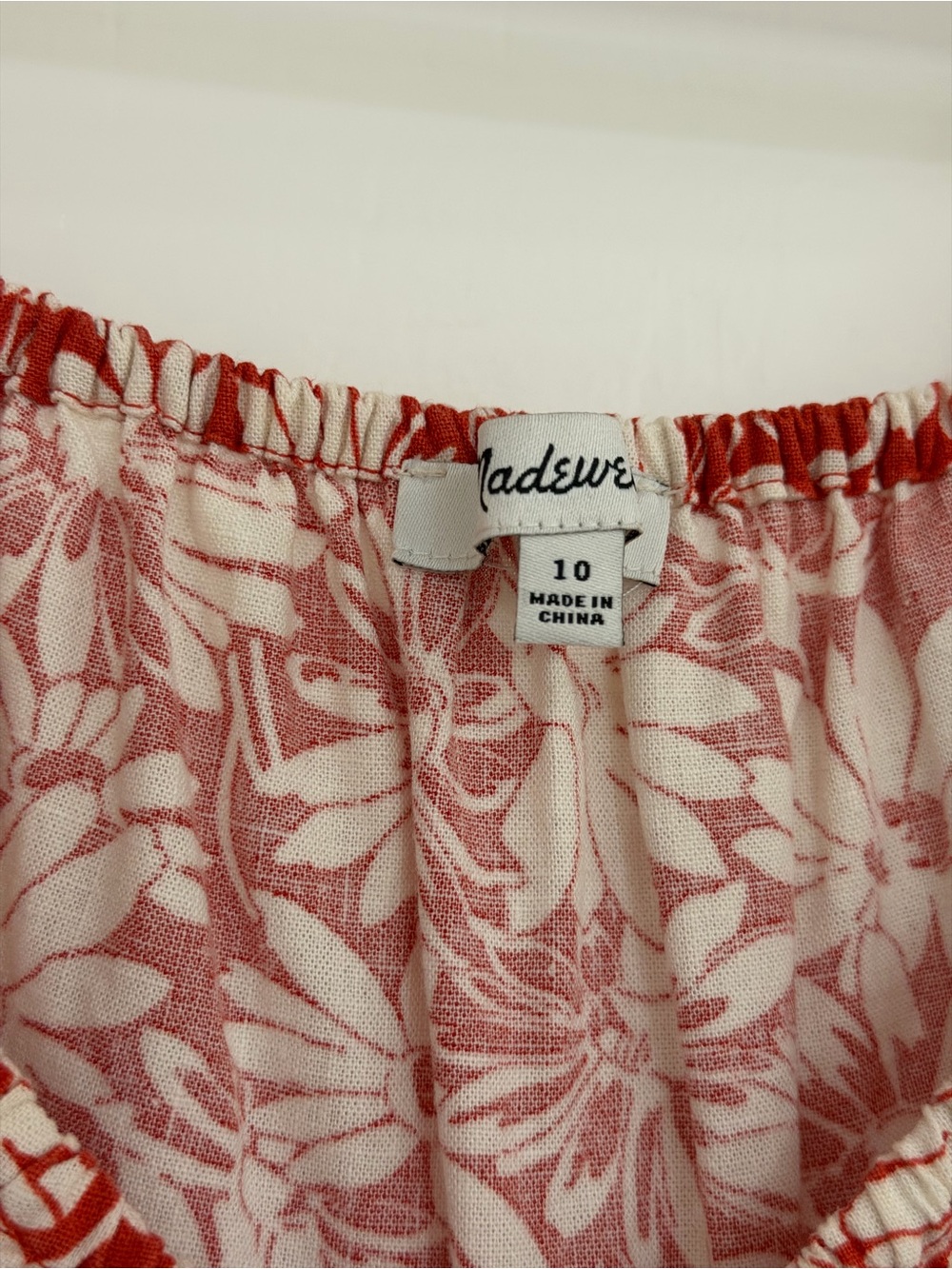 Madewell Red & White Floral Med Women’s Dress - Picture 3 of 6